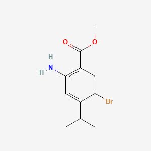 Methyl 2-amino-5-bromo-4-isopropylbenzoate chemical structure (CAS 1000018-13-2)