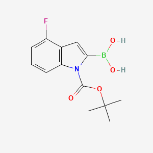 (1-(tert-Butoxycarbonyl)-4-fluoro-1H-indol-2-yl)boronic acid chemical structure (CAS 1000068-25-6)