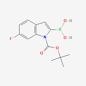 (1-(tert-Butoxycarbonyl)-6-fluoro-1H-indol-2-yl)boronic acid chemical structure (CAS 1000068-26-7)