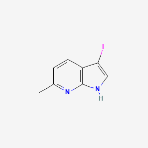 3-Iodo-6-methyl-1H-pyrrolo[2,3-b]pyridine chemical structure (CAS 1000340-29-3)