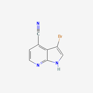 3-Bromo-1H-pyrrolo[2,3-b]pyridine-4-carbonitrile chemical structure (CAS 1000340-54-4)