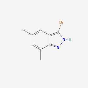 3-Bromo-5,7-dimethyl-1H-indazole chemical structure (CAS 1000341-11-6)