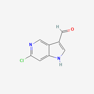 6-Chloro-1H-pyrrolo[3,2-c]pyridine-3-carbaldehyde chemical structure (CAS 1000341-64-9)