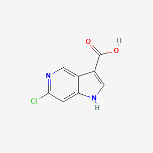 6-Chloro-1H-pyrrolo[3,2-c]pyridine-3-carboxylic acid chemical structure (CAS 1000341-67-2)