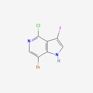 7-Bromo-4-chloro-3-iodo-1H-pyrrolo[3,2-c]pyridine chemical structure (CAS 1000342-07-3)