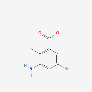 Methyl 3-amino-5-bromo-2-methylbenzoate chemical structure (CAS 1000342-11-9)