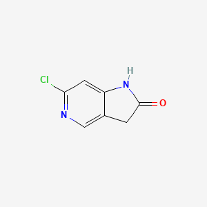 6-Chloro-1H-pyrrolo[3,2-c]pyridin-2(3H)-one chemical structure (CAS 1000342-80-2)