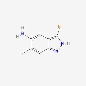 3-Bromo-6-methyl-1H-indazol-5-amine chemical structure (CAS 1000343-43-0)