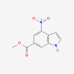 Methyl 4-nitro-1H-indole-6-carboxylate chemical structure (CAS 1000343-62-3)