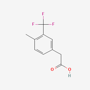 2-(4-Methyl-3-(trifluoromethyl)phenyl)acetic acid chemical structure (CAS 1000544-72-8)