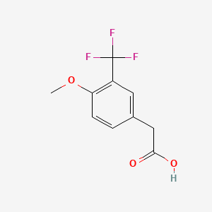 2-(4-Methoxy-3-(trifluoromethyl)phenyl)acetic acid chemical structure (CAS 1000566-45-9)