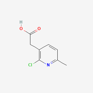 2-(2-Chloro-6-methylpyridin-3-yl)acetic acid chemical structure (CAS 1000567-19-0)