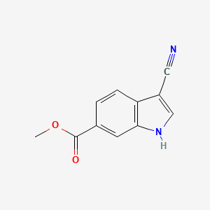 Methyl 3-cyano-1H-indole-6-carboxylate chemical structure (CAS 1000576-51-1)