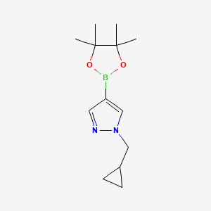 1-(Cyclopropylmethyl)-4-(4,4,5,5-tetramethyl-1,3,2-dioxaborolan-2-yl)-1H-pyrazole chemical structure (CAS 1000801-75-1)