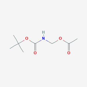 ((tert-Butoxycarbonyl)amino)methyl acetate chemical structure (CAS 1000806-59-6)