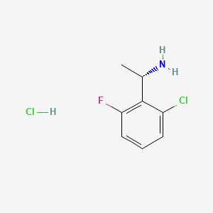 (S)-1-(2-Chloro-6-fluorophenyl)ethanamine hydrochloride chemical structure (CAS 1000878-48-7)