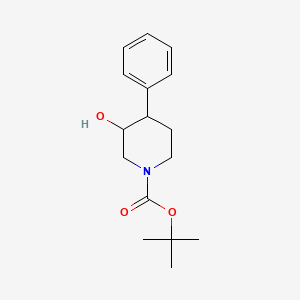 1-Boc-3-Hydroxy-4-phenylpiperidine chemical structure (CAS 1000931-04-3)