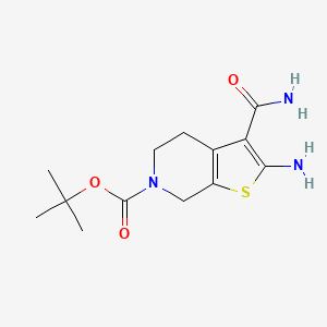 tert-Butyl 2-amino-3-carbamoyl-4,5-dihydrothieno[2,3-c]pyridine-6(7H)-carboxylate chemical structure (CAS 1001020-08-1)