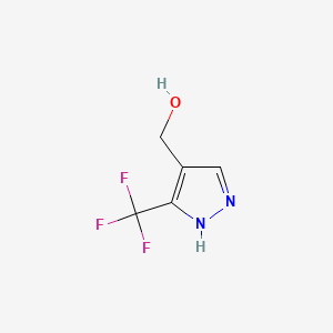 (3-Trifluoromethyl-1H-pyrazol-4-yl)methanol chemical structure (CAS 1001020-13-8)