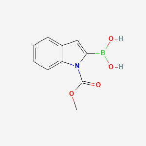 (1-(Methoxycarbonyl)-1H-indol-2-yl)boronic acid chemical structure (CAS 1001162-89-5)