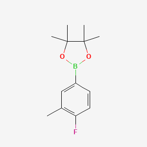 2-(4-Fluoro-3-methylphenyl)-4,4,5,5-tetramethyl-1,3,2-dioxaborolane chemical structure (CAS 1001200-60-7)