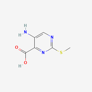 5-Amino-2-(methylthio)pyrimidine-4-carboxylic acid chemical structure (CAS 100130-05-0)