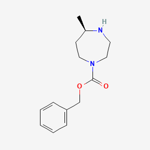 (R)-Benzyl 5-methyl-1,4-diazepane-1-carboxylate chemical structure (CAS 1001401-60-0)