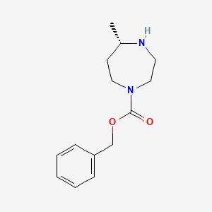 Benzyl (S)-5-methyl-1,4-diazepane-1-carboxylate chemical structure (CAS 1001401-61-1)