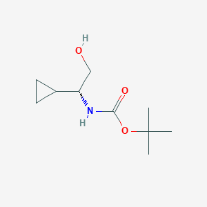 tert-Butyl N-[(1R)-1-cyclopropyl-2-hydroxyethyl]carbamate chemical structure (CAS 1001414-89-6)