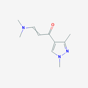 1-(1,3-Dimethyl-1H-pyrazol-4-yl)-3-(dimethylamino)prop-2-en-1-one chemical structure (CAS 1001500-04-4)