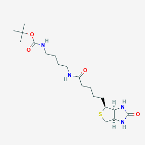 tert-Butyl (4-(5-((3aS,4S,6aR)-2-oxohexahydro-1H-thieno[3,4-d]imidazol-4-yl)pentanamido)butyl)carbamate chemical structure (CAS 1001575-89-8)