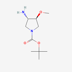 (3S,4S)-tert-Butyl 3-amino-4-methoxypyrrolidine-1-carboxylate chemical structure (CAS 1001635-01-3)