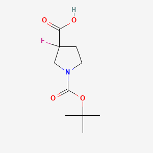 1-(tert-Butoxycarbonyl)-3-fluoropyrrolidine-3-carboxylic acid chemical structure (CAS 1001754-59-1)