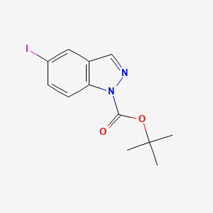 tert-Butyl 5-iodo-1H-indazole-1-carboxylate chemical structure (CAS 1001907-23-8)