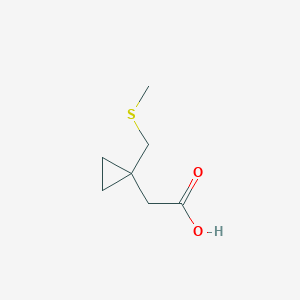 2-(1-((Methylthio)methyl)cyclopropyl)acetic acid chemical structure (CAS 1001907-63-6)