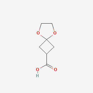 5,8-Dioxaspiro[3.4]octane-2-carboxylic acid chemical structure (CAS 1001907-64-7)