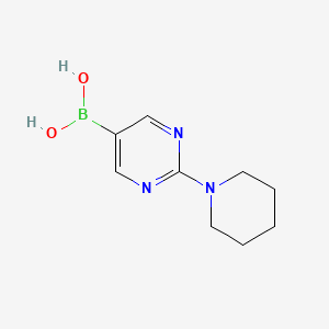 (2-(Piperidin-1-yl)pyrimidin-5-yl)boronic acid chemical structure (CAS 1002128-86-0)