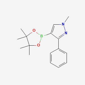 1-Methyl-3-phenyl-4-(4,4,5,5-tetramethyl-1,3,2-dioxaborolan-2-yl)-1H-pyrazole chemical structure (CAS 1002334-06-6)