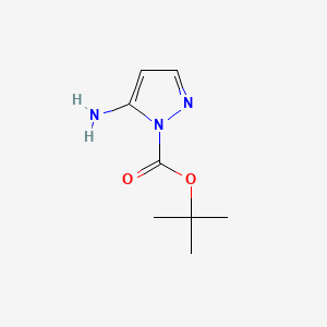 tert-Butyl 5-amino-1H-pyrazole-1-carboxylate chemical structure (CAS 1003011-02-6)