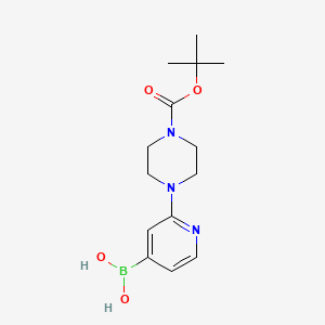(2-(4-(tert-Butoxycarbonyl)piperazin-1-yl)pyridin-4-yl)boronic acid chemical structure (CAS 1003043-73-9)