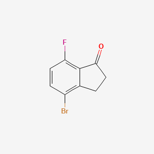 4-Bromo-7-fluoro-2,3-dihydro-1H-inden-1-one chemical structure (CAS 1003048-72-3)