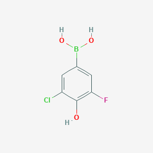 (3-Chloro-5-fluoro-4-hydroxyphenyl)boronic acid chemical structure (CAS 1003298-72-3)
