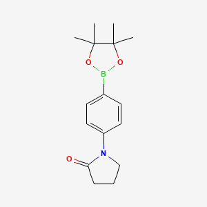 1-(4-(4,4,5,5-Tetramethyl-1,3,2-dioxaborolan-2-yl)phenyl)pyrrolidin-2-one chemical structure (CAS 1003309-09-8)