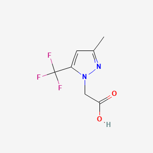 2-(3-Methyl-5-(trifluoromethyl)-1H-pyrazol-1-yl)acetic acid chemical structure (CAS 1003320-00-0)
