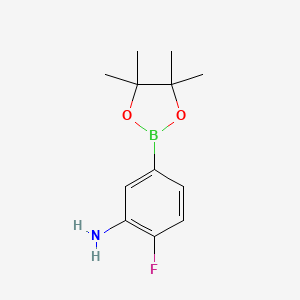 2-Fluoro-5-(4,4,5,5-tetramethyl-1,3,2-dioxaborolan-2-yl)aniline chemical structure (CAS 1003575-43-6)
