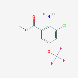 Methyl 2-amino-3-chloro-5-(trifluoromethoxy)benzoate chemical structure (CAS 1003708-08-4)