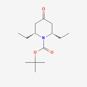 (2R,6S)-rel-tert-Butyl 2,6-diethyl-4-oxopiperidine-1-carboxylate chemical structure (CAS 1003843-30-8)