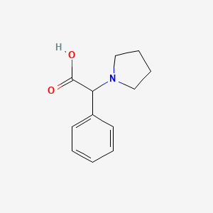 2-Phenyl-2-(pyrrolidin-1-yl)acetic acid chemical structure (CAS 100390-48-5)
