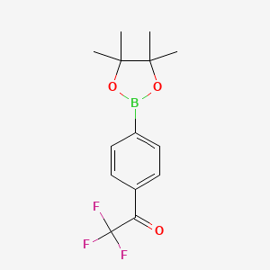 2,2,2-Trifluoro-1-(4-(4,4,5,5-tetramethyl-1,3,2-dioxaborolan-2-yl)phenyl)ethanone chemical structure (CAS 1004294-77-2)
