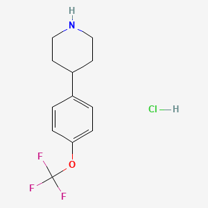 4-(4-(Trifluoromethoxy)phenyl)piperidine hydrochloride chemical structure (CAS 1004618-85-2)